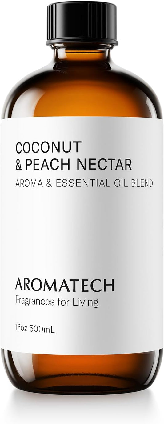 Aromatech Coconut & Peach Nectar Aroma Essential Oil Blend: Hotel Inspired Aromatherapy with for Ultrasonic Diffusers & Nebulizers - 16.9 fl oz, 500 mL