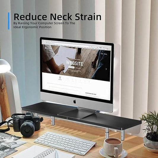 suptek Laptop Stand for Desk,Computer Monitor Laptop Stand Riser for Printer, Notebook and All Flat Screen TV Display,3 Height Adjustable(MST016)