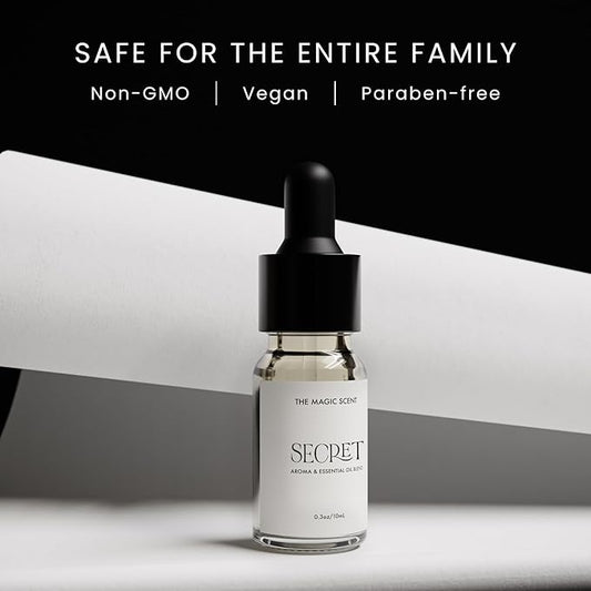 Secret Diffuser Oil - Cold-Air & Ultrasonic Scented Oils for Diffuser - Essential Oils for Diffusers Aromatherapy - Rose and Jasmine Oil - 0.3 fl oz, 10 mL