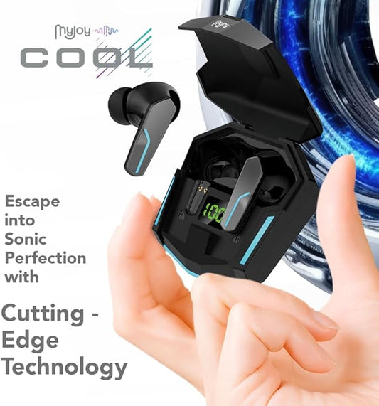 MyJoy Cool Wireless Earbuds, Wireless Gaming Earbuds, Bluetooth Gaming, Noise Cancelling Ear Buds, Noise Cancelling Earphones for Gamers, Black