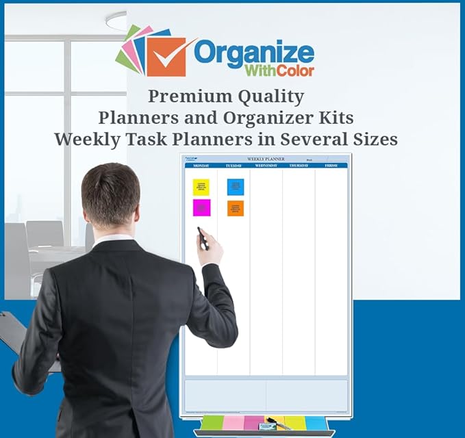Sky Blue Complete Kit Sticky-Note Weekly Task and Goal Planner 24 in. x 36 in.