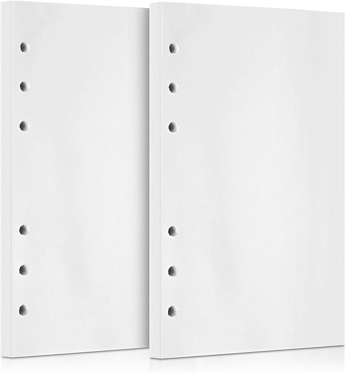 A6 Refill Paper, 320 Pages A6 Loose Leaf Paper 6 Hole Notebook Refills for 6 Ring Refillable Binder Notebook Planner Diary Journals Painting Personal Organiser-Blank Pages