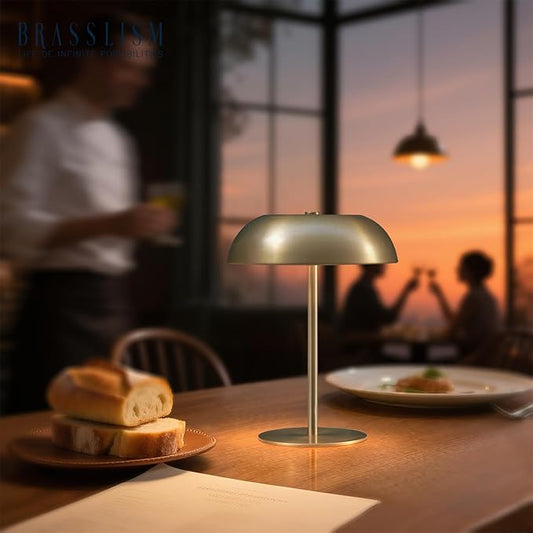 Gold Cordless Table Lamp – Rechargeable Touch Lamp with 3-Color Dimming & Adjustable Height,Battery Powered lamp for Bedside, Bar, Desk, Outdoor Patio,Restaurant,Modern Luxury Decor