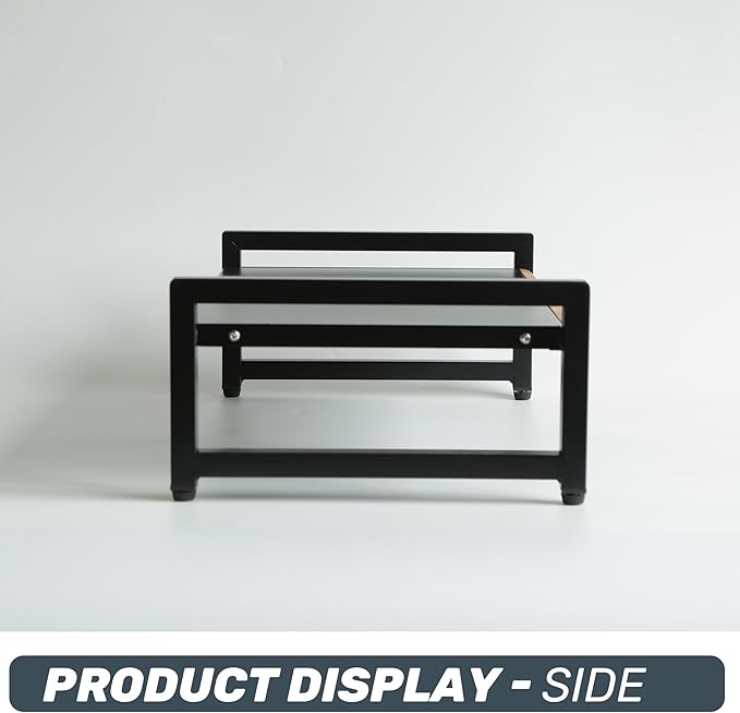 Monitor Riser,Monitor Stand for Desk -Metal Computer Riser with Solid Wood Decorative Strips.Desk Storage for Office, Home (no Storage)