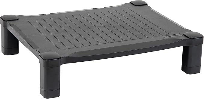 Mind Reader Monitor Stand, Height Adjustable, Desktop Organizer, Laptop Riser, Office, 17.25"L x 13.25"W x 4"H, Black