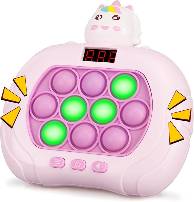 Fast Push Game Fidget Toys for Kids, Handheld Puzzle Game Sensory Toys, Quick Push Light Up Pop Game Gifts for 3-12 Year Old Boys Girls, Easter Basket Stuffers (Uincorn)