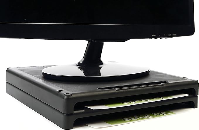 Stackable 1 Inch Computer Monitor Riser Stand, VuRyser 1, Black, VUR 2455 (4-Pack)