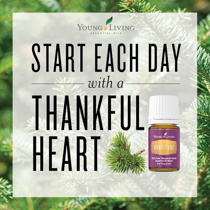 Young Living Gratitude Premium Essential Oil Blend - Aromatherapy for Thankfulness and Positivity - Uplifting Grand Fir and Frankincense Aroma - 5 ml Bottle