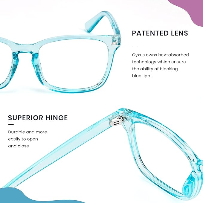 Cyxus Blue Light Glasses for Men Women Reduce Eye Strain UV Blocking for Computer Screen 8082