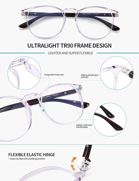 CNLO Blue Light Blocking Glasses,Computer Glasses,Anti Eyestrain, Lightweight Frame Eyeglasses Men/Women
