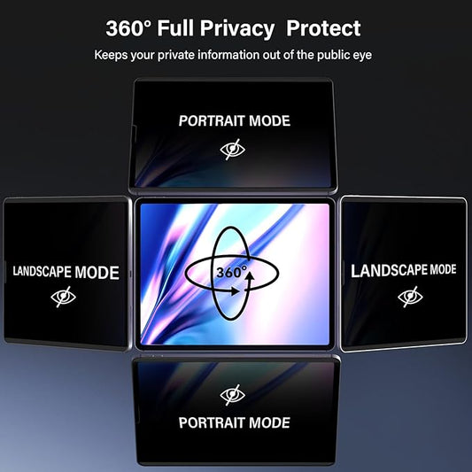Magnetic Full Privacy Screen for iPad Air 11 inch M2/M3 (6/7th Gen,2024/2025) Case Friendly Blue light Blocker Anti-glare Eye Strain Filter, Removable 360°Anti Spy Film Support Apple Pencil