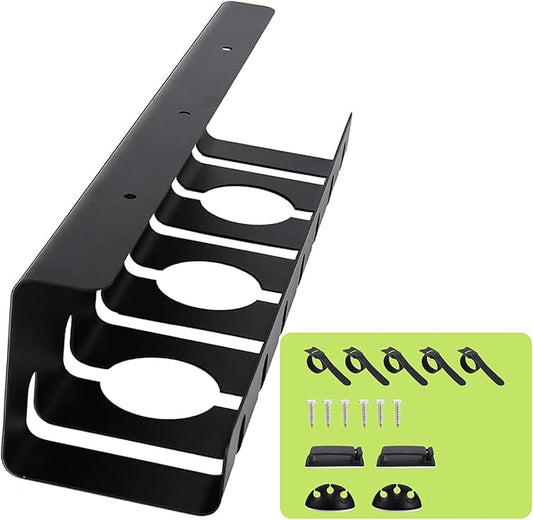 Metal Cable Management Under Desk for Office and Home, Cable Hider, Cord Organizer,Screw Installation Cord Organizer for Desk, with Various Accessories (Black 1 Pack)