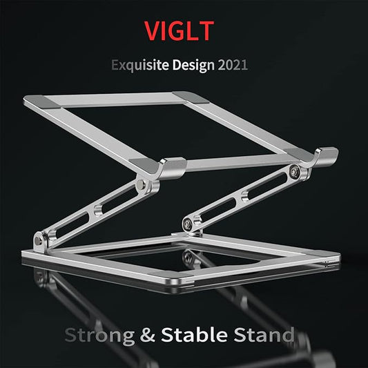 Laptop Stand for Desk, Adjustable Laptop Stand Holder Portable Laptop Riser with Multi-Angle Height Adjustable Computer Stand for MacBook Air/Pro and More Notebooks 10-17.3"-Silver