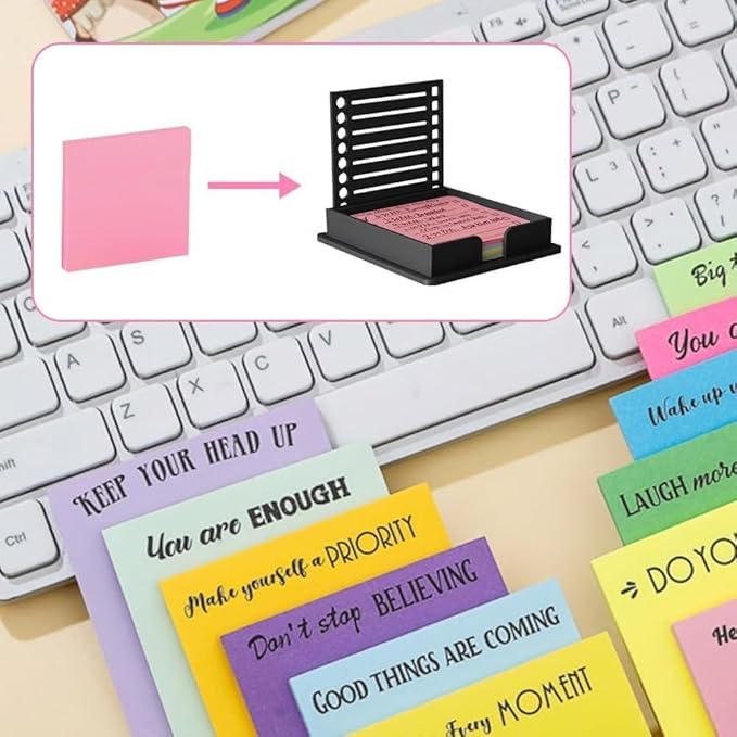 Smarter Sticky Note Kit, Sticky Note Holder Stencil with 5 Versatile Templates, 5 in 1 Memo Pad Organizer, Organize Notes, Boost Productivity, Master Daily Planning (Black+Yellow)