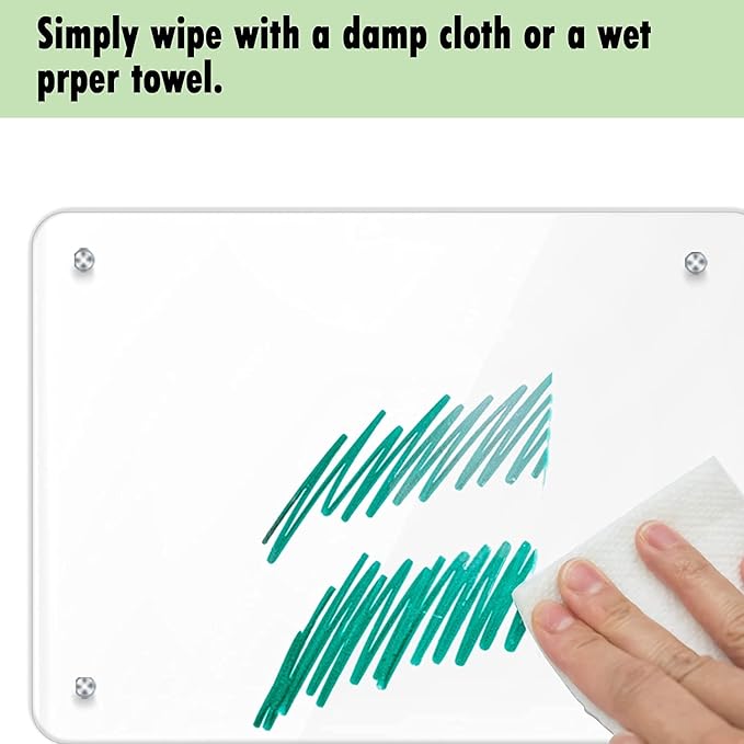 Acrylic Note Board Refrigerator Dry Erase Board Magnetic Clear 15”x11 Includes 4 Dry Erase Markers