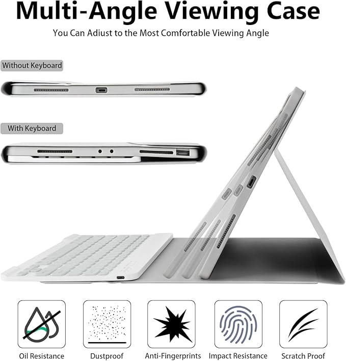 besky Keyboard Case for iPad Pro 12.9 inch (5th, 6th Generation) & New Air 13 inch M2 (Only Applies to 3 iPads Model) - Wireless Detachable Keyboard- Pencil Holder, with Auto Sleep/Wake Function