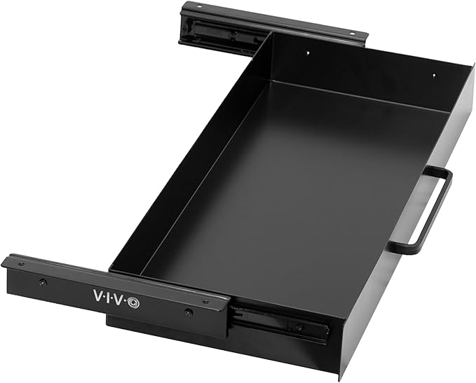 VIVO 22 inch Under Desk Slide Out Storage Organizer, Pull Handle Drawer, Black, DESK-DR22H-B