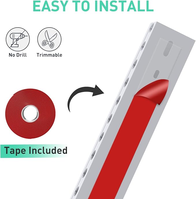 Updated White Cable Raceway Kit, 155(10x15.5) inch Open Slot Wire Covers for Cords, Cable Management System to Hide Under Desk/TV/Computer/Net/Power Cords(Pack 10)