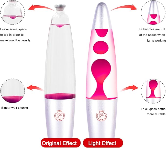 Pink Liquid Motion Lamp for Adults Glitter Magma Lamps for Bedroom and Home Christmas Thanksgiving Day Decor Bulb Included 13 Inch Night Light with Sliver Base for Kids Boys Girls