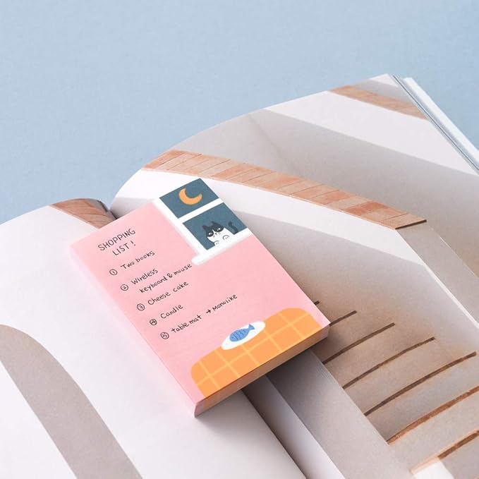 Monolike Memopad Playing Days design SET - 4 Packs, 4 Different Designs, 100 Sheets Per Pad, Total 400 Sheets, Note pads, Writing pads