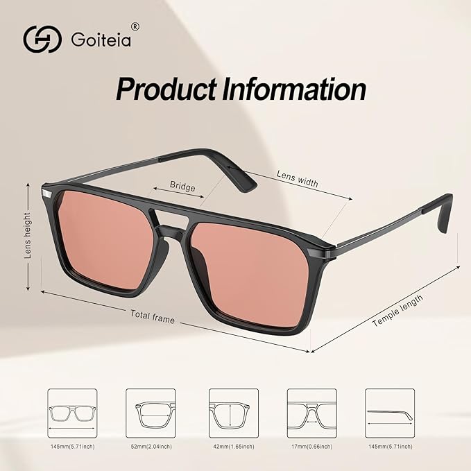 Goiteia FL-Rose Migraine Glasses,Blocks 480–520 nm Light, Light Sensitivity Glasses for Fluorescent LED Glare,Photophobia