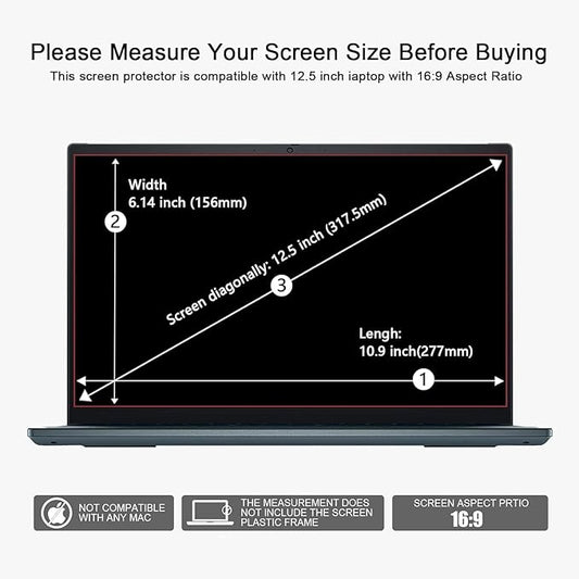 2 Pack 12.5Inch Laptop Anti-Blue Screen Protector for HP/Dell/Asus/Acer/Sony/Samsung/Lenovo/Razer Blade Aspect Ratio 16:9 Anti-Glare Anti-fingerprint with Camera Cover