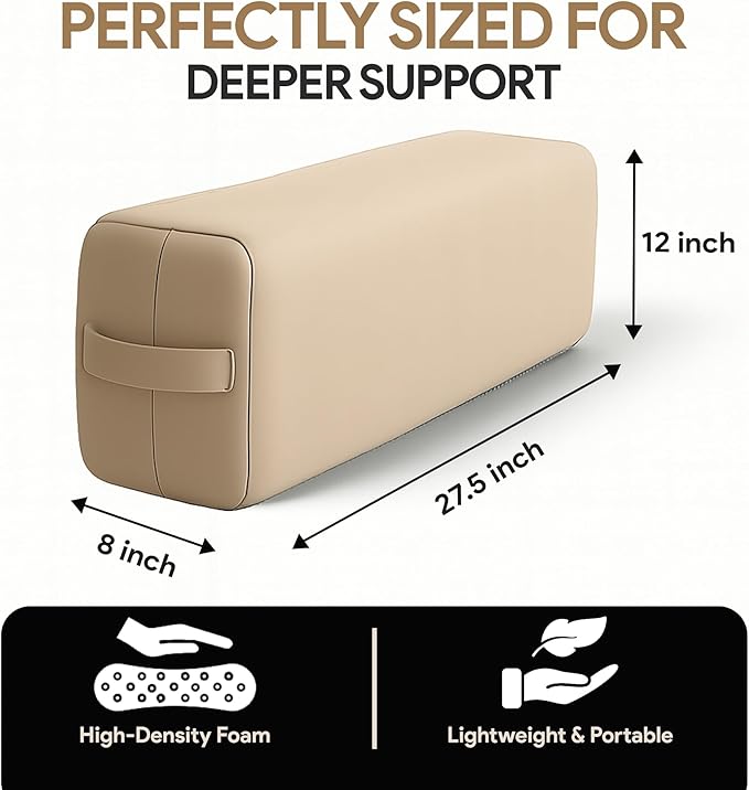 Yoga Bolster Pillow Rectangular Meditation Cushion Cotton