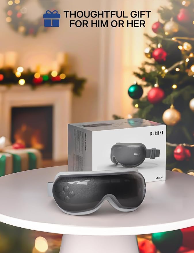 Eye Massager, Gifts for Mom Dad Women Men, Migraine Relief Massager with Compression and Bluetooth, Heated Eye Mask Reduce Eye Strain, Dry Eyes and Improve Sleep, Wedding Birthday Gifts