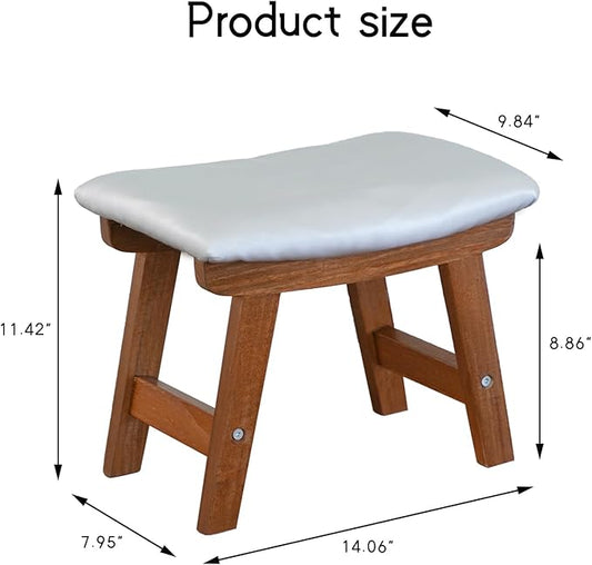 Foot Stool with Leather Cover,Foot Rest Made of Wooden for Couch,Bench,Sofa,Under Office Desk