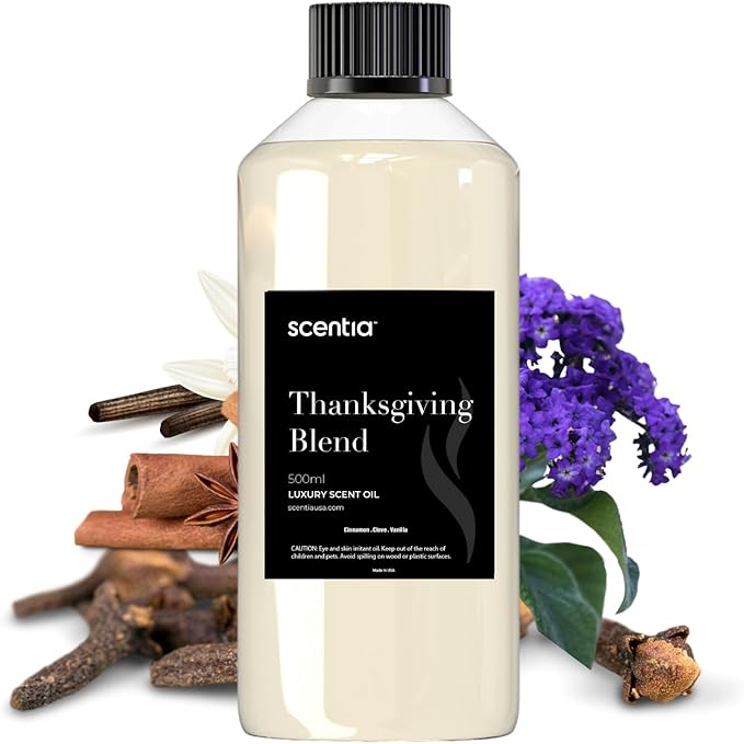 Thanksgiving Blend Essential Oil – 500ml Premium Holiday Diffuser Oil with Cinnamon, Clove, Vanilla & Coconut | Bulk Aromatherapy for Homes, Spas, Hotels & DIY Crafts