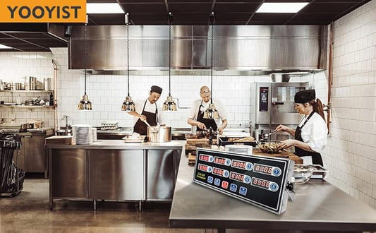 Commercial 8 Channel Kitchen Timer Digital Restaurant Timers Professional Loud Alarm Cooking Reminder for Food Truck Fryer Bakery Pizza Coffee Heavy Duty