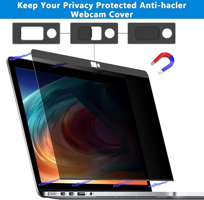 Magnetic Macbook pro 13 inch privacy screen Protector,Removable Privacy Screen Filter for MacBook Air 13 inchs(2016-2022,M1),-Anti-Spy/Anti Fingerprint/Anti Blue Light/Anti-Glare/Bubble Free