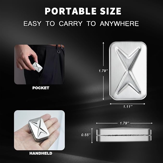 Magnetic Fidget Slider, EDC Fidget Toys for Adults, Home Office Executive Desk Toy Stress Relief Toy, Ideal Gifts for ADHD, ADD & Autism (Silver 2.0)