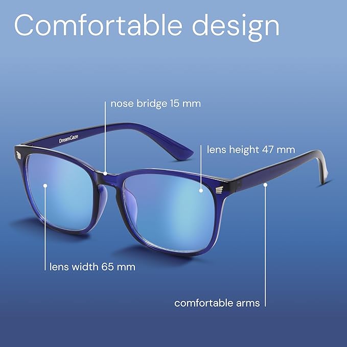 DreamGaze 99.9% Blue Light Blocking Glasses for Better Sleep - Anti Blue Light Glasses Men - Premium Computer Gaming Glasses