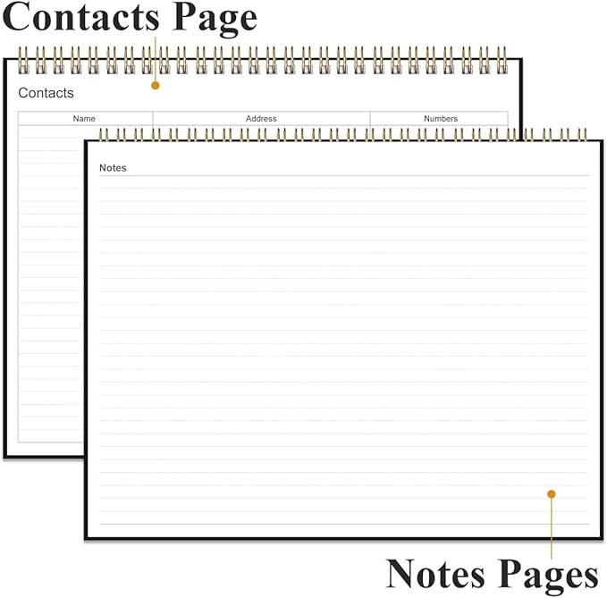 Weekly Productivity Planner - 8.5" x 11" Dashboard Desk Notepad Has 6 Focus Areas to List Tasks for Goals, Projects, Clients, Academic or Meal-Organize Your Daily Work Efficiently, 54 Weeks, Black