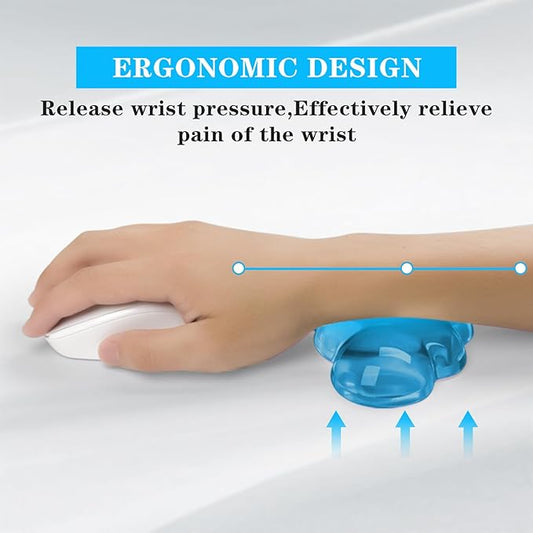 Gel Cloud Mouse Wrist Rest, Cute Wrist Support and Arm Support for Mouse Rest Typing Pain Relief,Suitable for Office/Computer/Laptop/Gaming (Transparent Blue)
