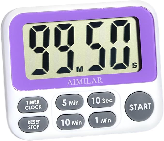 Digital Countdown Kitchen Timer - AIMILAR Count Up Down Magnetic Timer Clock with Loud Alarm Fast Setting for Cooking Baking Gym Students
