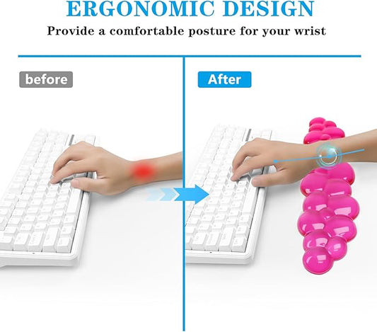 Gel Cloud Keyboard Wrist Rest, Cute Wrist Support and Arm Support Keyboard Rest for Keyboard Typing Pain Relief,Suitable for Office/Computer/Laptop/Gaming(Keyboard Wrist Rest Red)