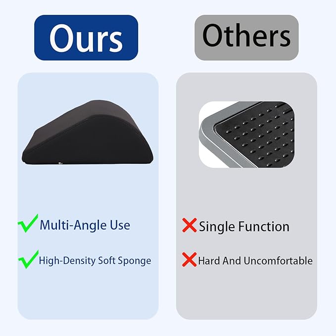 Foot Rest for Under Desk at Work Ergonomic Under Desk Footrest,Support Foot Pillow Double-Sided Footstool, for Office, Home & Gaming Leg Elevation Pillow Black