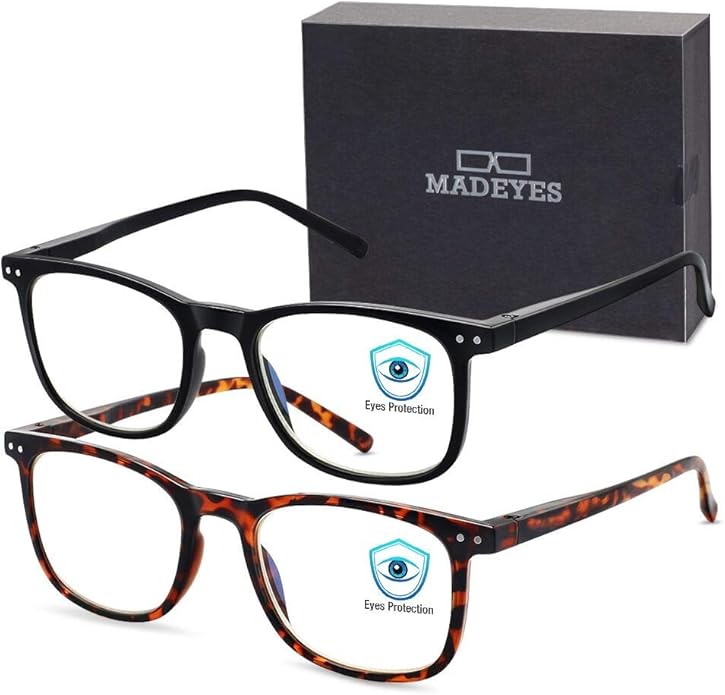 Blue Light Blocking Glasses, Blue Blocker Computer Glasses for Men Women, Anti Glare 400 UV & Eye Strain Fake Square Glasses