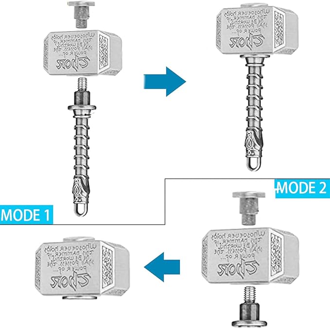 Mini Hammer Fidget Spinners Metal with Star Fidget Finger Spinner Toy, Fidget Keychian Chain Ring Cool Gadget Spinning Top Toy Focus Fingertip Gyro Stuff Gifts for Kids Adults (2 Pack)