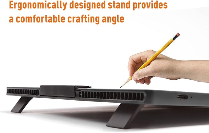 Wireless Rechargeable A4 LED Light Pad w/Built-in Riser Stands, 6 Levels of Brightness, Evenly Illuminated Light Box for Tracing and Weeding Vinyl, Slim and Lightweight Diamond Painting Light Board