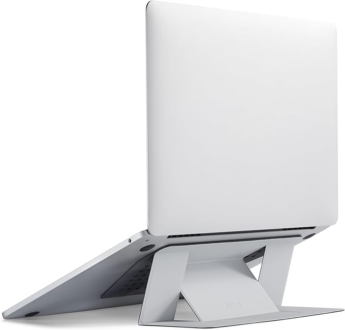 MOFT Laptop Stand for Desk, Adhesive MacBook Computer Stand with 2 Adjustable Viewing Angles, Foldable and Portable Laptop Riser Compatible with 11"-16" Laptops, Misty Cove(Adhesive Version)