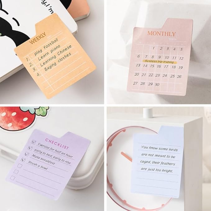 8 Planner Sticky Note Pads Set – Sticky Note Pads, 60 Sheets/pad, for Daily Weekly Monthly Planning to Do List Note Book