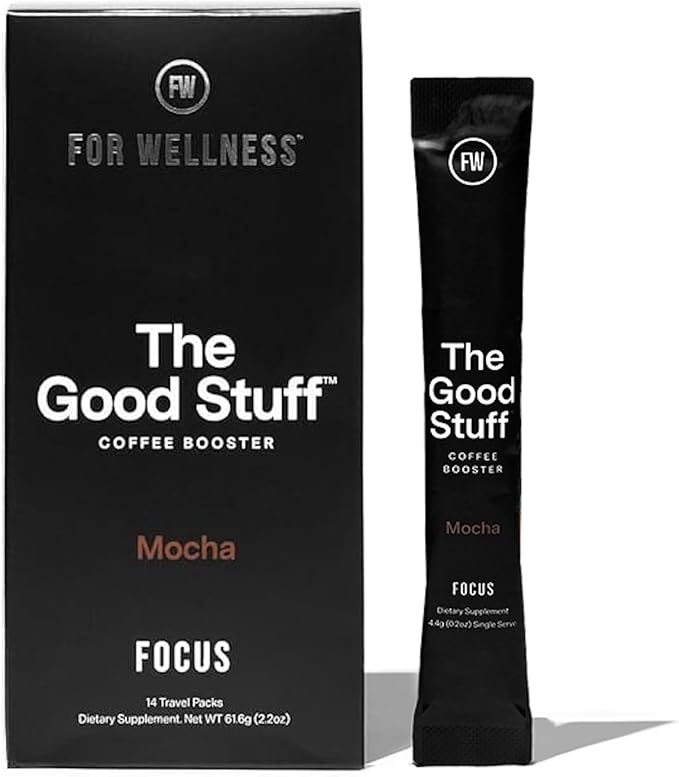 For Wellness The Good Stuff Focus – Mocha Coffee Booster | Nootropic Collagen Creamer with MCTs for Focus, Energy & Wellness | Non-Dairy, Keto-Friendly, 14 Servings