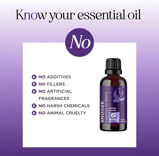 Sleep Essential Oil Blend for Diffuser - Snooze Blend Essential Oil for Sleep with Lavender Roman Chamomile Cedarwood and More - Sleep Aromatherapy Oil Blend for Peaceful Nighttime Relaxation