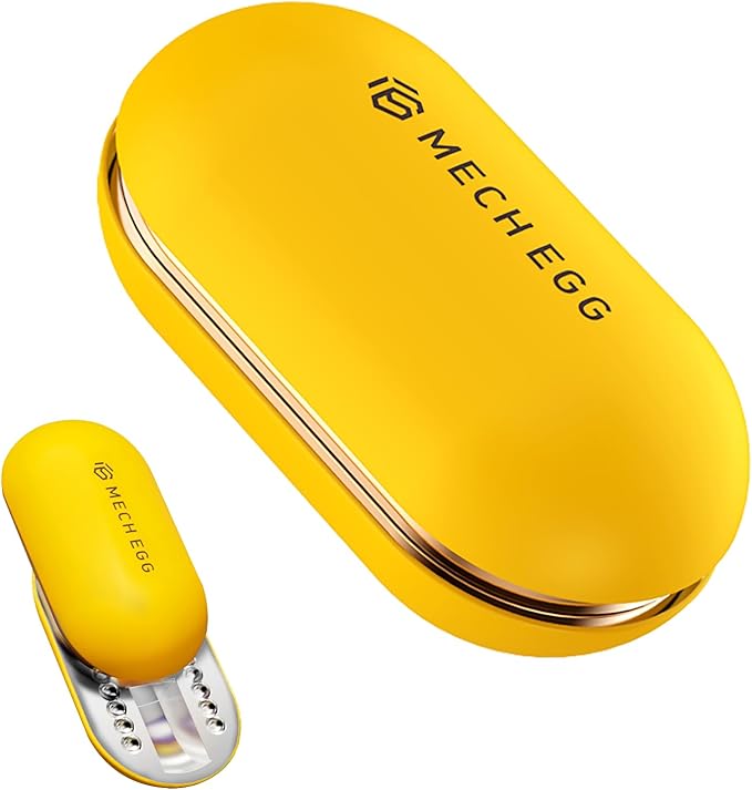 Fidget Mech Egg Finger Slider Fidget EDC Egg Sensory Metal Office Fidget Toys for Home Office Executive Desk Toys Adults Relieve Stress ADHD/Autism (Yellow)