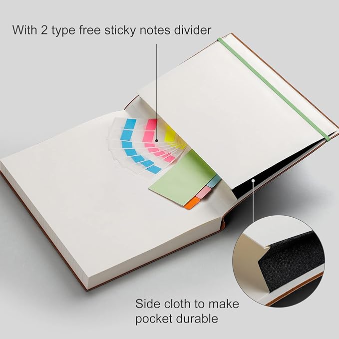 AHGXG A4 Notebooks College Ruled - 320 Pages Large Notebooks for Work, 8.5''×11'', 100gsm Thick Paper, Leather Softcover Thick Journal for Women Writing - LightGreen