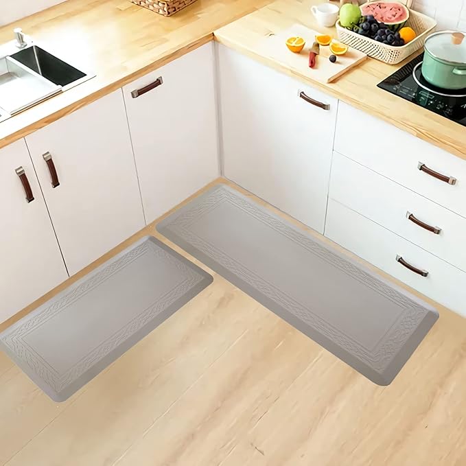 20 x 42 Inch Extra Support Anti Fatigue Comfort Kitchen Mat, Waterproof Long Kitchen Runner, Non-Slip Standing Desk Mat, Commercial Pads for Offices, Home, Garages (Bordeaux Cabblestone, 20'' x 42'')