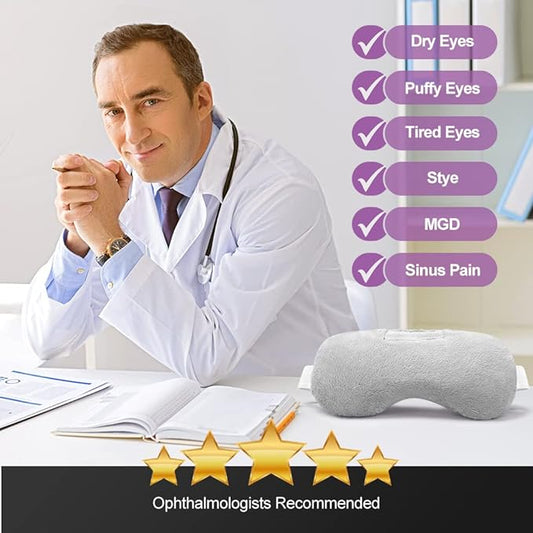 Lavender Eye Mask, Aromatherapy Weighted Eye Mask for Dry Eyes, Sleep Mask for Men Women, Hot & Cold Therapy Eye Cover for Compression Pain Relief, Eye Pillow for Puffy Eyes, Migraine, Sinus Pain-Grey